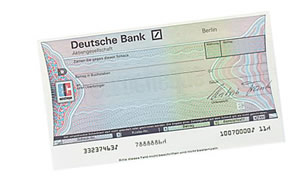 Postbank verrechnungsscheck Scheck